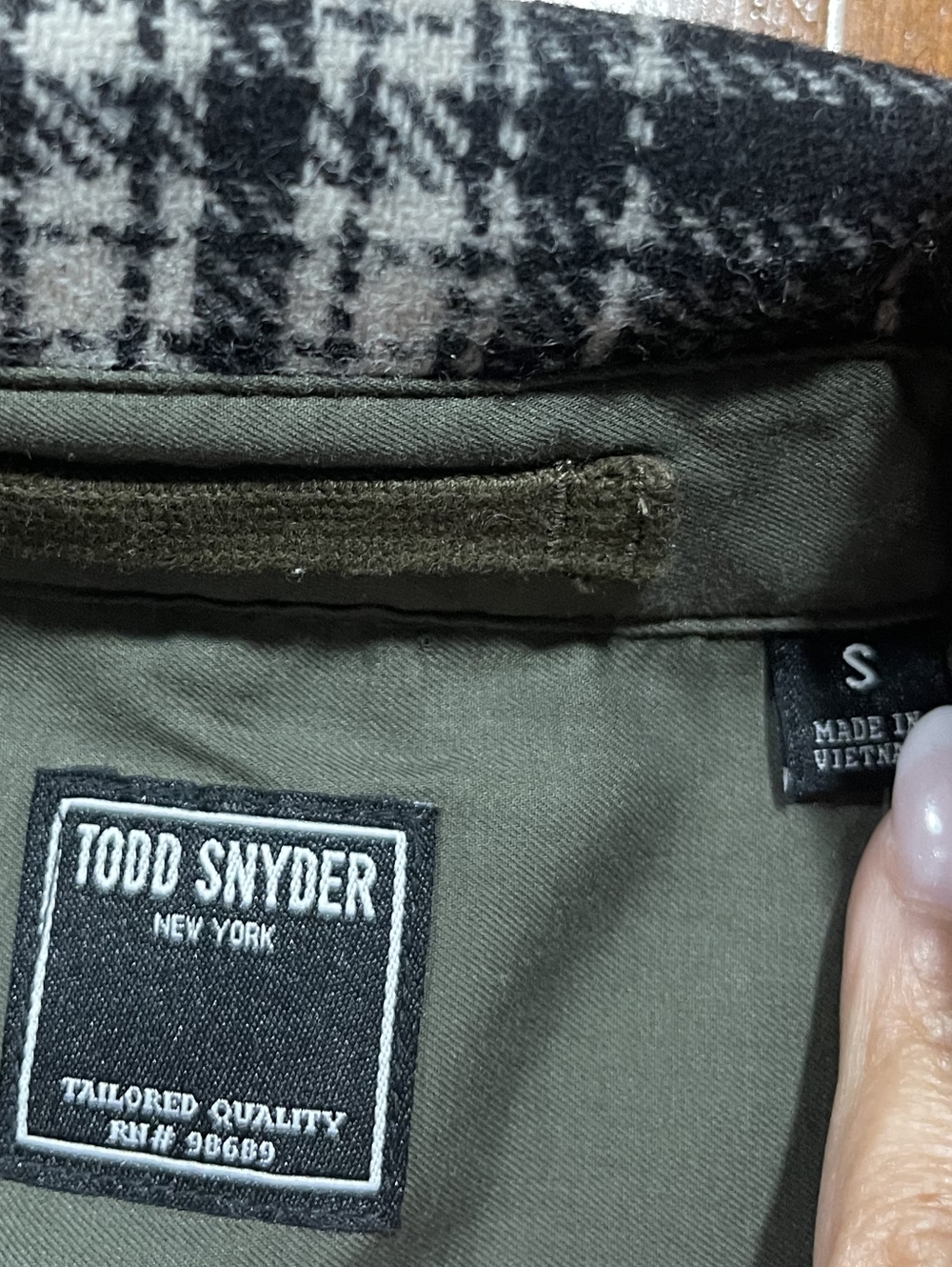 NWT TODD SNYDER Mens Black Plaid Wool Overshirt Button Up Long Sleeve Size Small - Picture 4 of 4